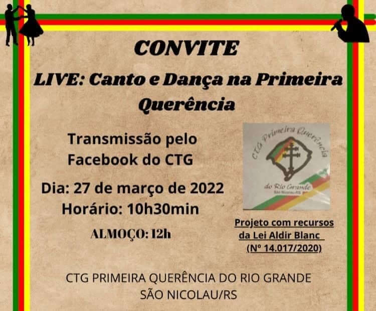 LIVE: CANTO E DANÇA NA PRIMEIRA QUERÊNCIA