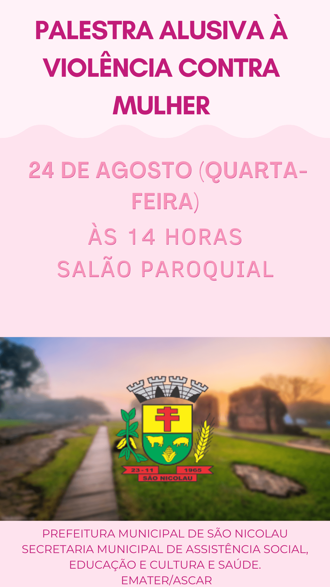 PALESTRA ALUSIVA À VIOLÊNCIA CONTRA MULHER
