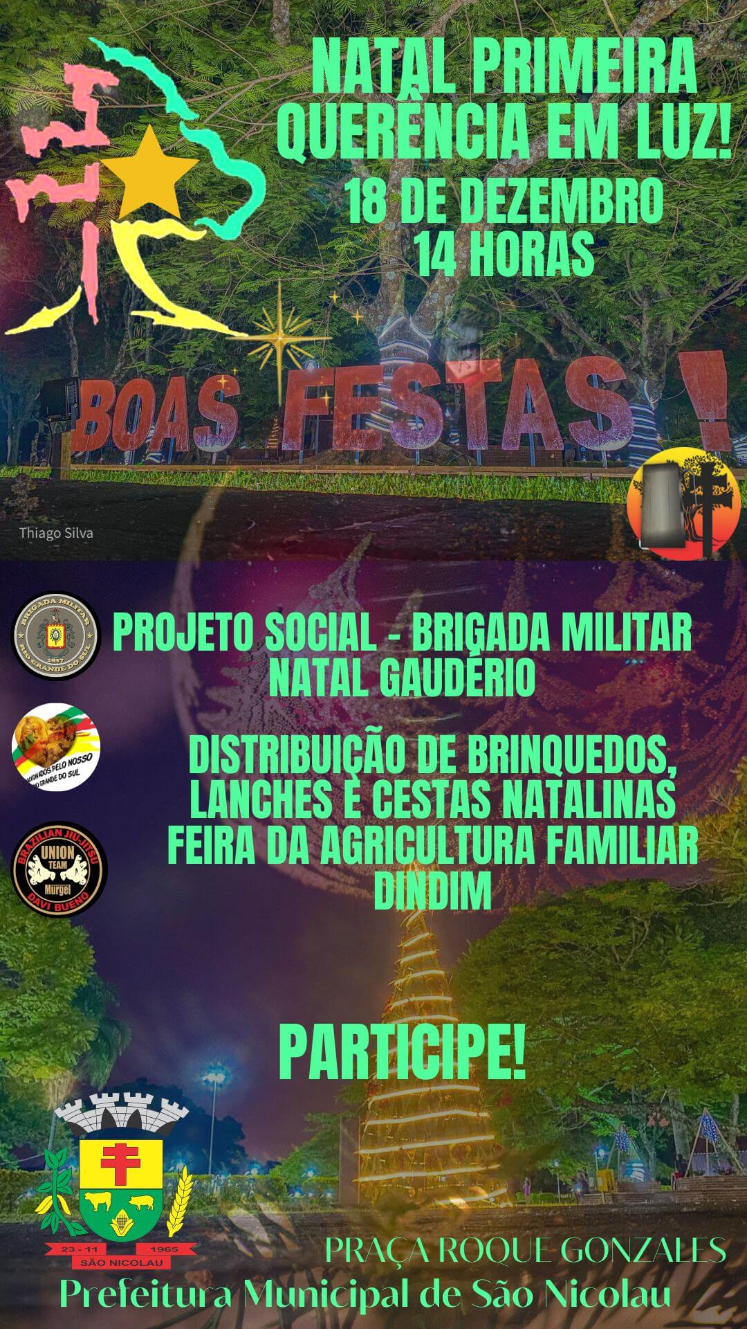 NATAL PRIMEIRA QUERÊNCIA EM LUZ, NESTE DOMINGO (18)