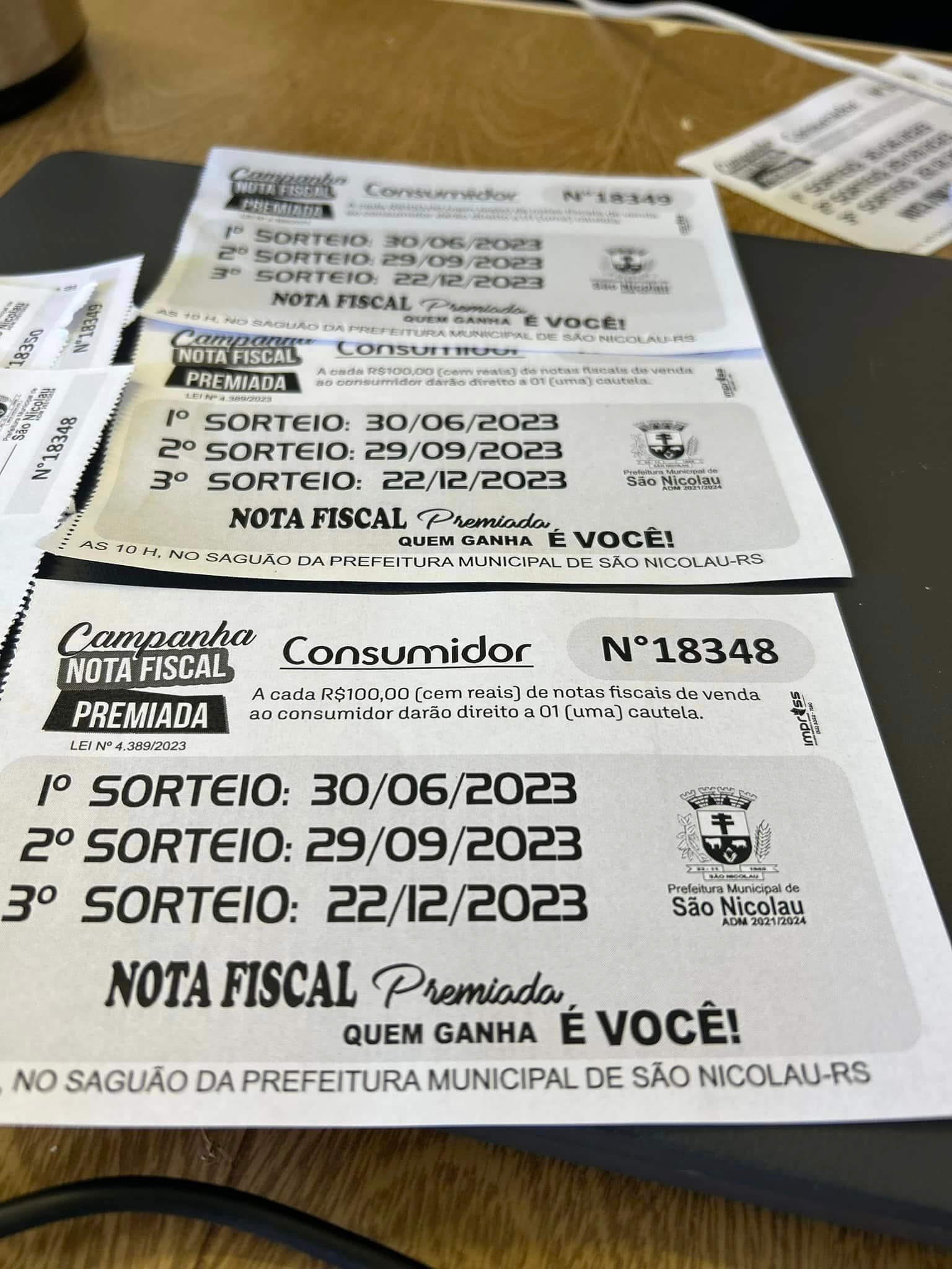 ÚLTIMO SORTEIO DA NOTA FISCAL PREMIADA DE 2023 SERÁ DIA 22 DE DEZEMBRO