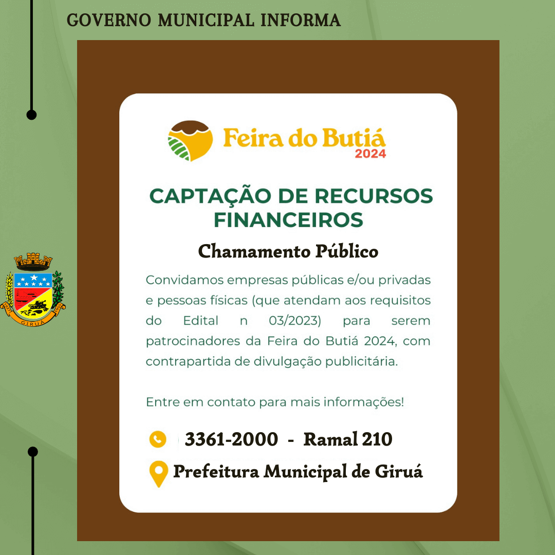 Governo Municipal realiza chamamento público