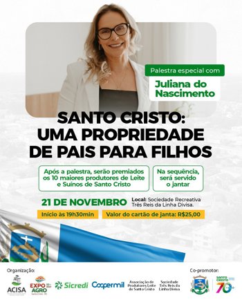 <p>Palestra e Homenagem aos Produtores</p>
<p>&nbsp;</p>
