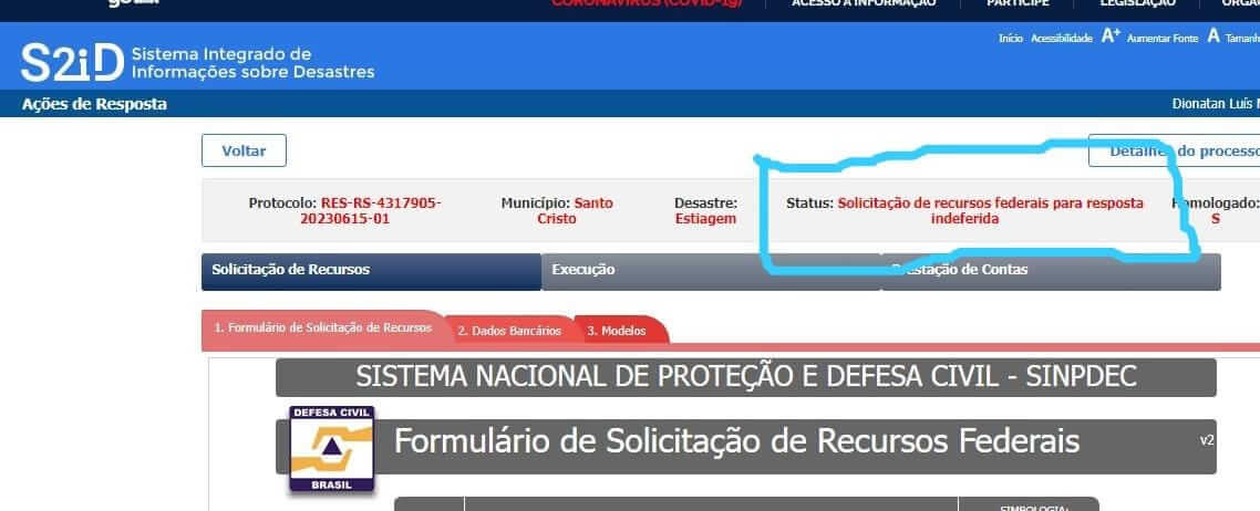 GOVERNO FEDERAL NEGA AUXÍLIO
