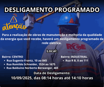 <p><strong>AVISO DE DESLIGAMENTO PROGRAMADO</strong></p>