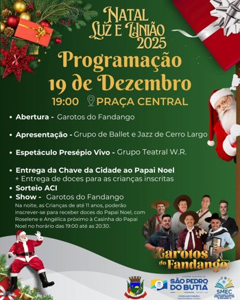 <p>Natal Luz e Uni&atilde;o 2025 - Programa&ccedil;&atilde;o de Dezembro</p>