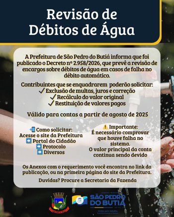 Revis&atilde;o de D&eacute;bitos de &Aacute;gua