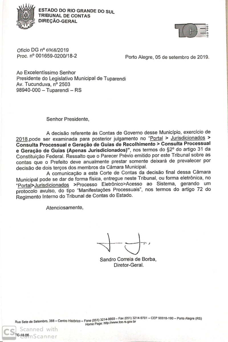 COMUNICADO - Prestação de Contas Prefeito Municipal 2018