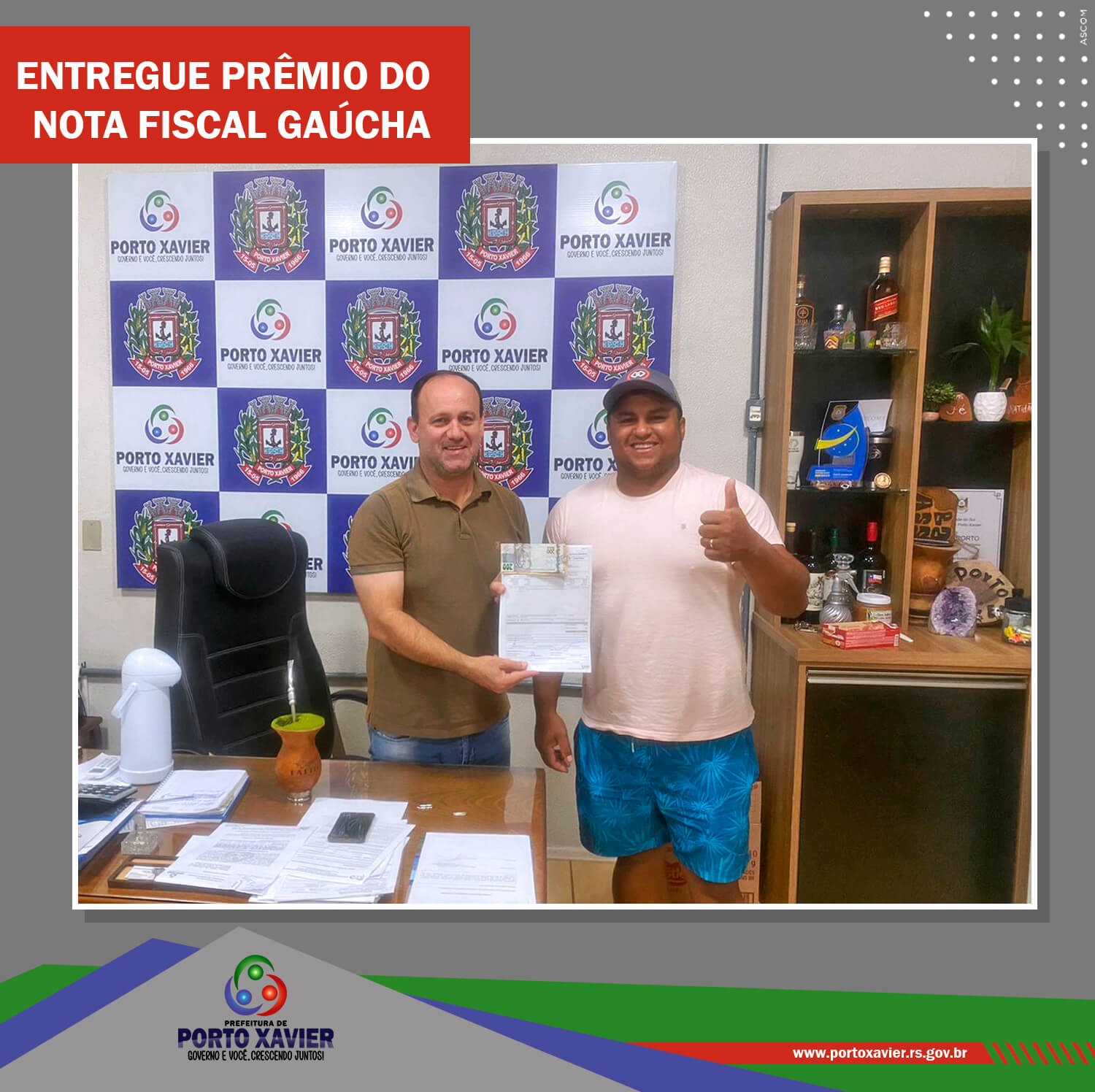 <p>ENTREGUE O PR&Ecirc;MIO DO PROGRAMA NOTA FISCAL GA&Uacute;CHA</p>