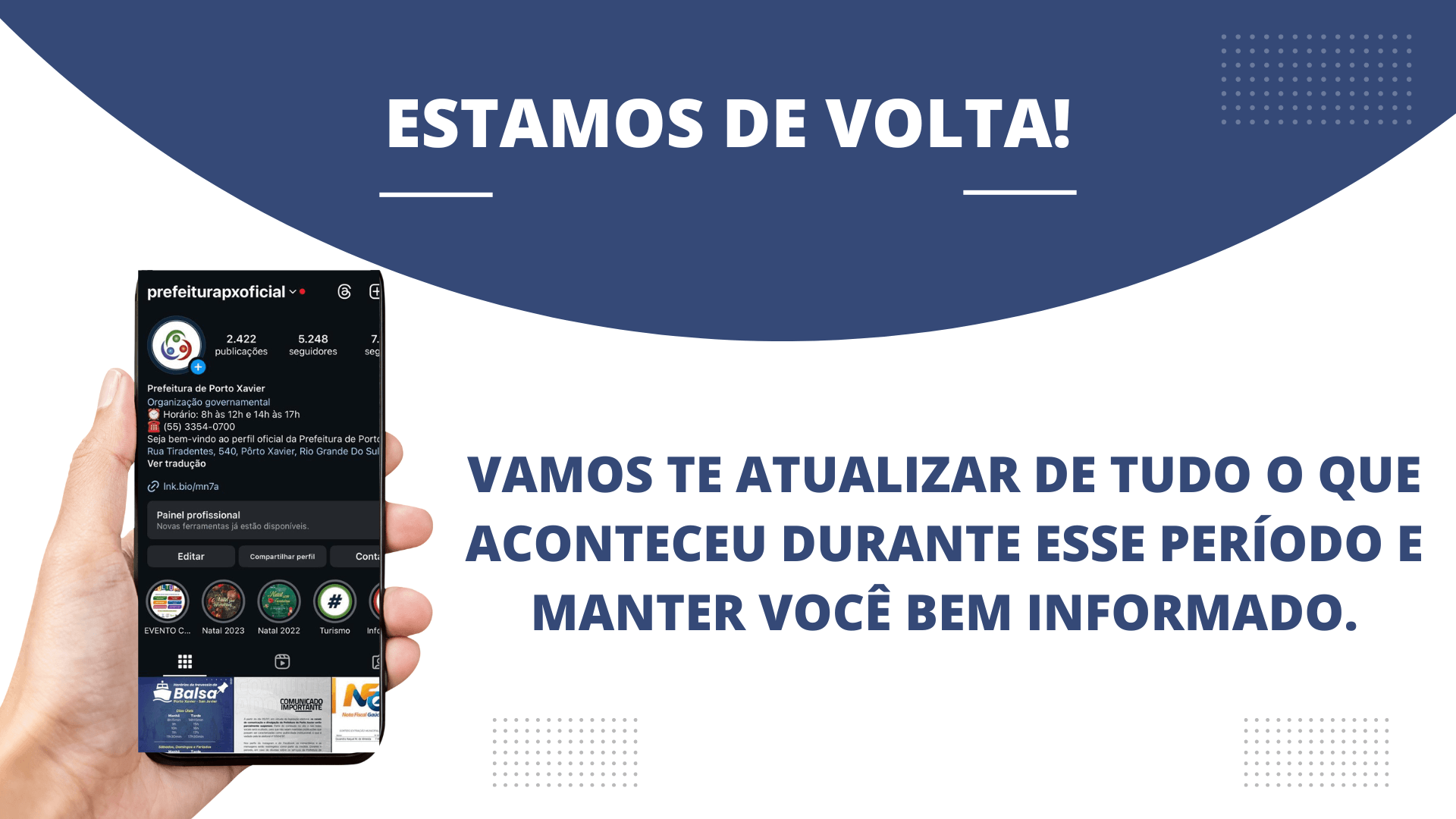 <p>ESTAMOS DE VOLTA!</p>