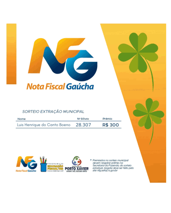<p>REALIZADO SORTEIO NOTA FISCAL GA&Uacute;CHA DO M&Ecirc;S DE AGOSTO</p>