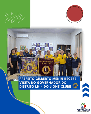 <p>PREFEITO GILBERTO MENIN RECEBE VISITA DO GOVERNADOR DO DISTRITO LD-4 DO LIONS CLUBE</p>