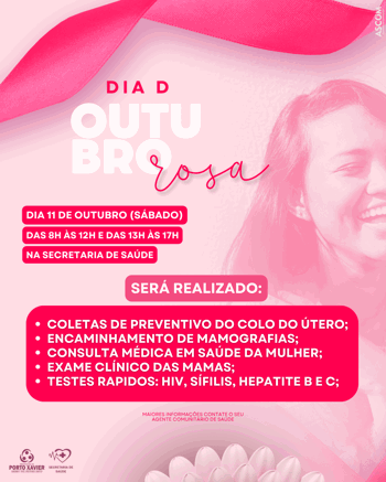 <p>DIA D DO OUTUBRO ROSA 💗</p>