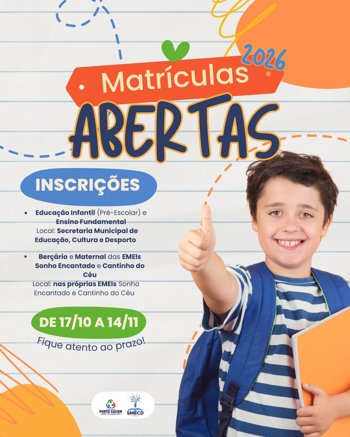 <p>📢 MATR&Iacute;CULAS ABERTAS</p>