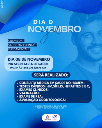 <p>DIA D DO NOVEMBRO AZUL&nbsp;</p>