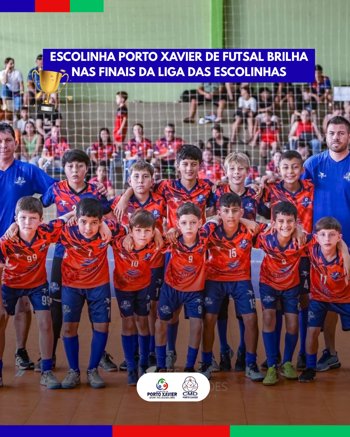 <p>ESCOLINHA PORTO XAVIER DE FUTSAL BRILHA NAS FINAIS DA LIGA DAS ESCOLINHAS!</p>