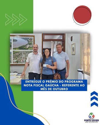 <p>ENTREGUE O PR&Ecirc;MIO DO PROGRAMA NOTA FISCAL GA&Uacute;CHA</p>