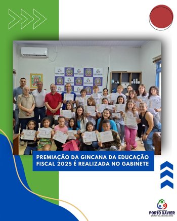 <p>Premia&ccedil;&atilde;o da Gincana da Educa&ccedil;&atilde;o Fiscal 2025 &eacute; Realizada no Gabinete</p>
