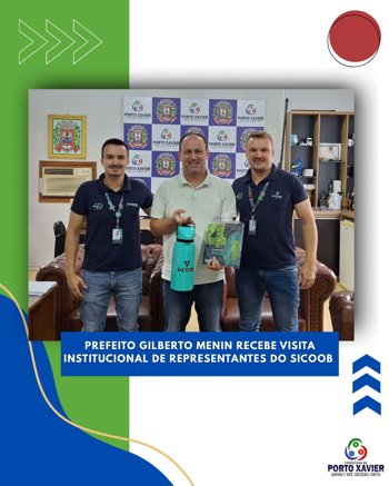 <p>Prefeito Gilberto Menin recebe visita institucional de representantes do Sicoob</p>