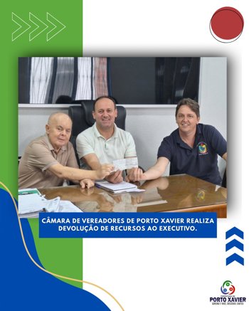 <p><strong>C&acirc;mara de Vereadores de Porto Xavier realiza devolu&ccedil;&atilde;o de recursos ao Executivo</strong></p>