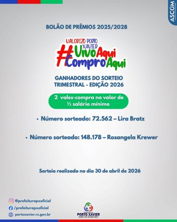 Sorteio do Bol&atilde;o de Pr&ecirc;mios &ndash; 1&ordm; Trimestre de 2026
