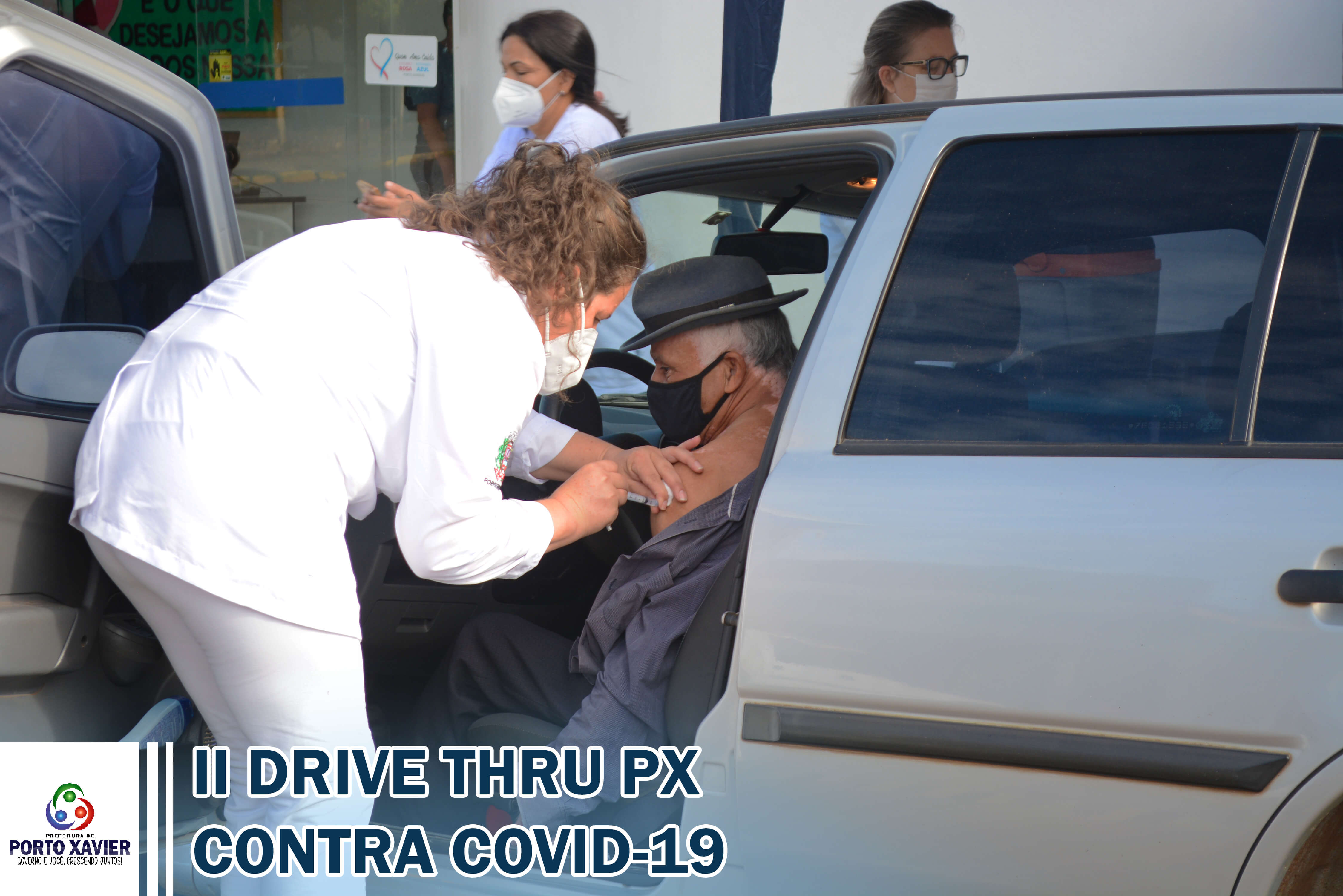 PORTO XAVIER REALIZA VACINAÇÃO EM IDOSOS ACIMA DE 73 ANOS NO FORMATO DRIVE-THRU