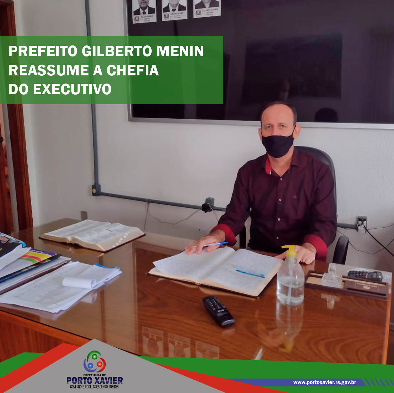 PREFEITO GILBERTO MENIN REASSUME A CHEFIA DO EXECUTIVO