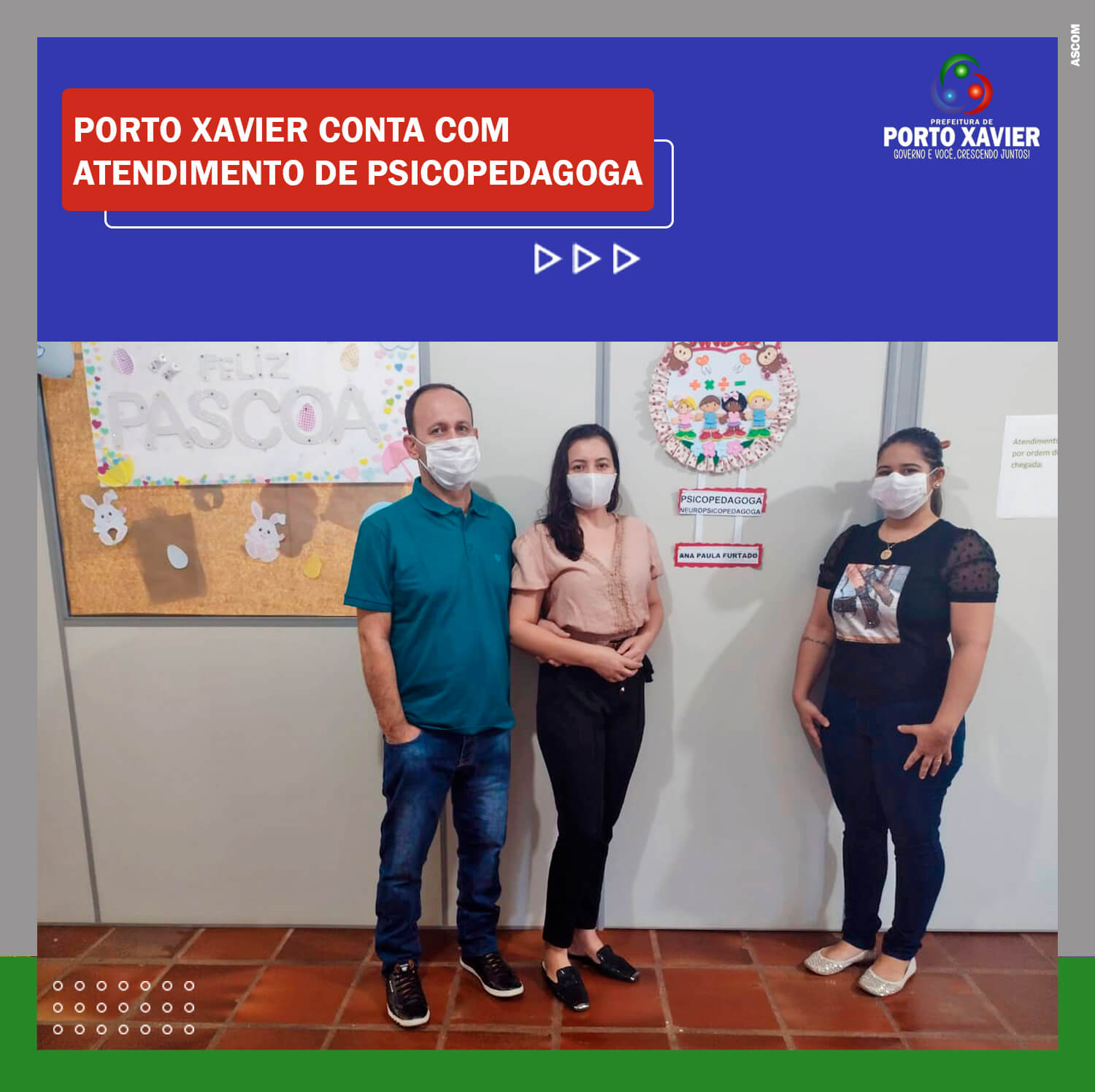 PORTO XAVIER CONTA COM ATENDIMENTO DE PSICOPEDAGOGA