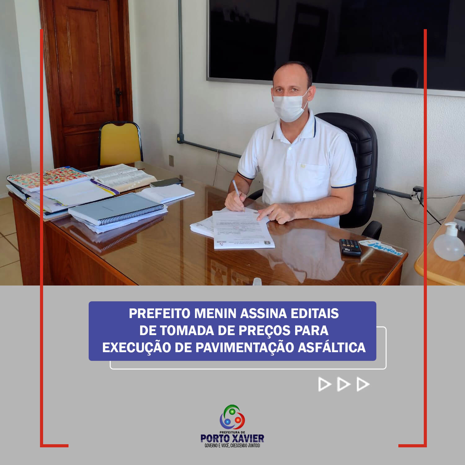 PREFEITO MENIN ASSINA EDITAIS DE TOMADA DE PREÇOS PARA EXECUÇÃO DE PAVIMENTAÇÃO ASFÁLTICA