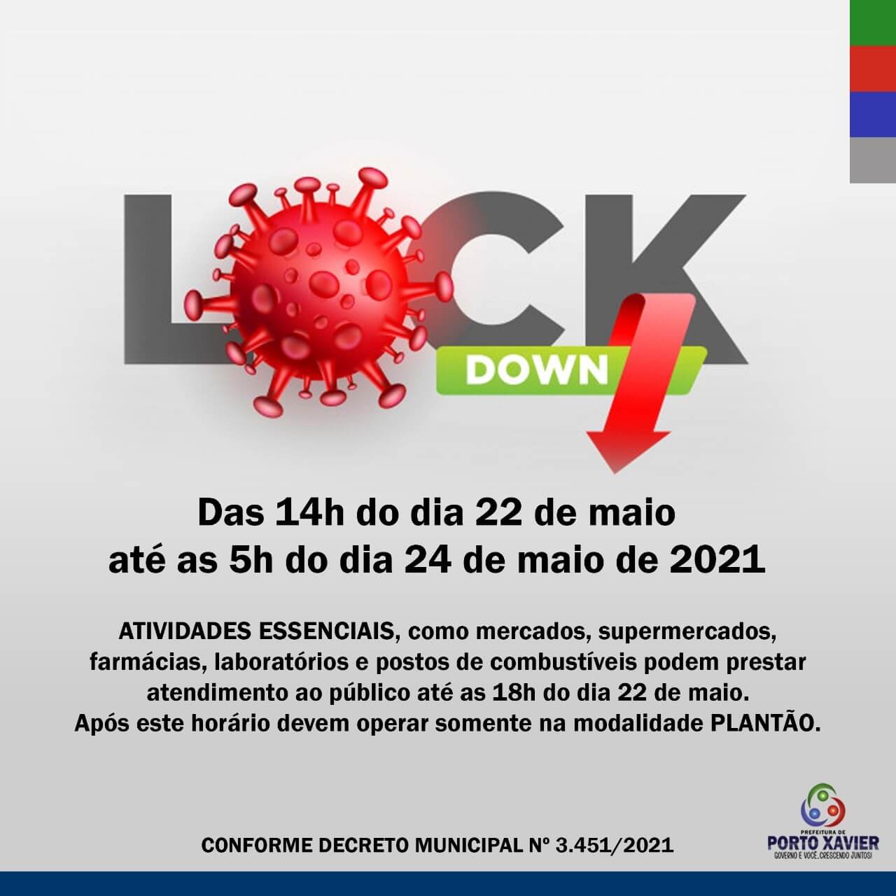 MUNICÍPIO DE PORTO XAVIER ADOTA LOCKDOWN