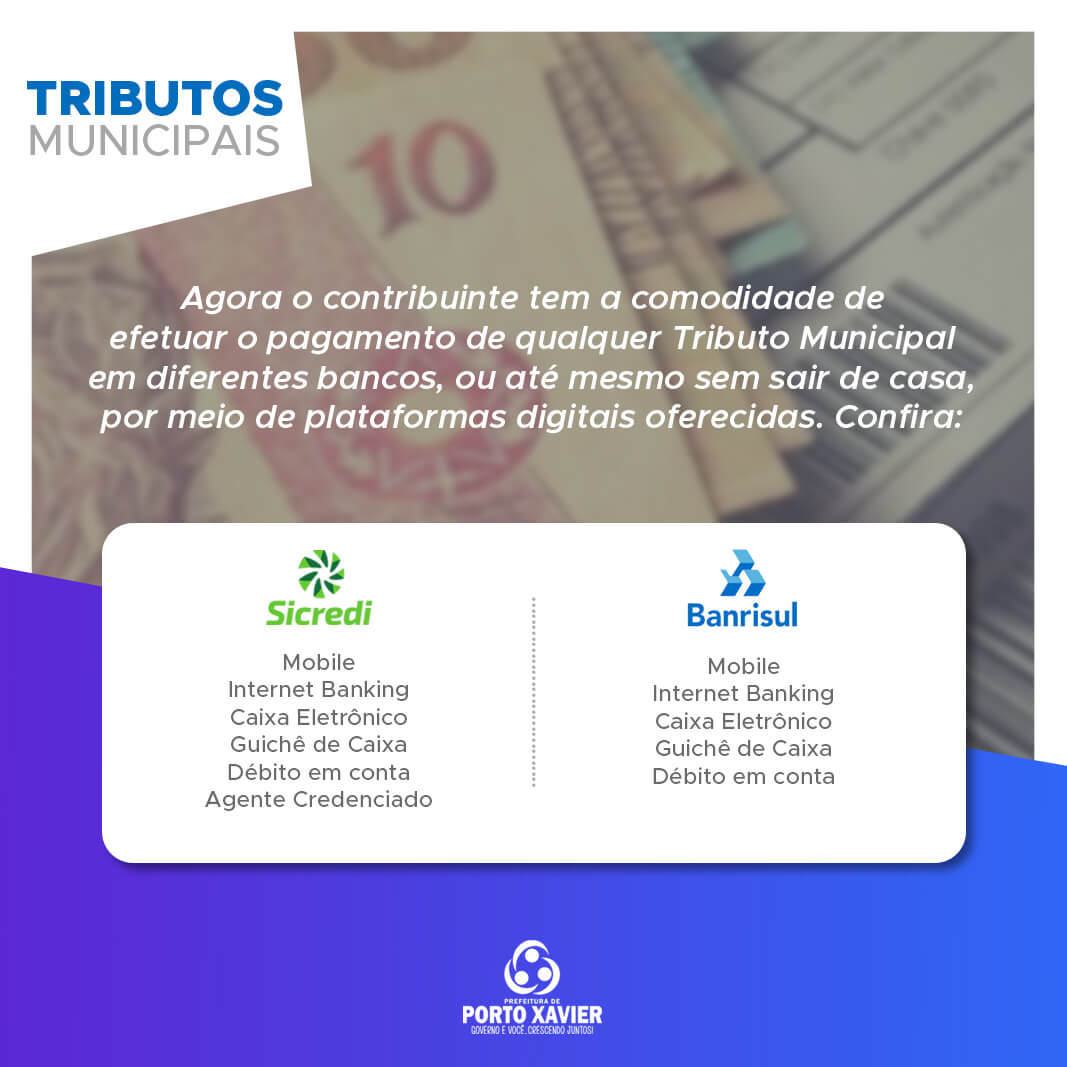 TRIBUTOS PAGOS COM COMODIDADE
