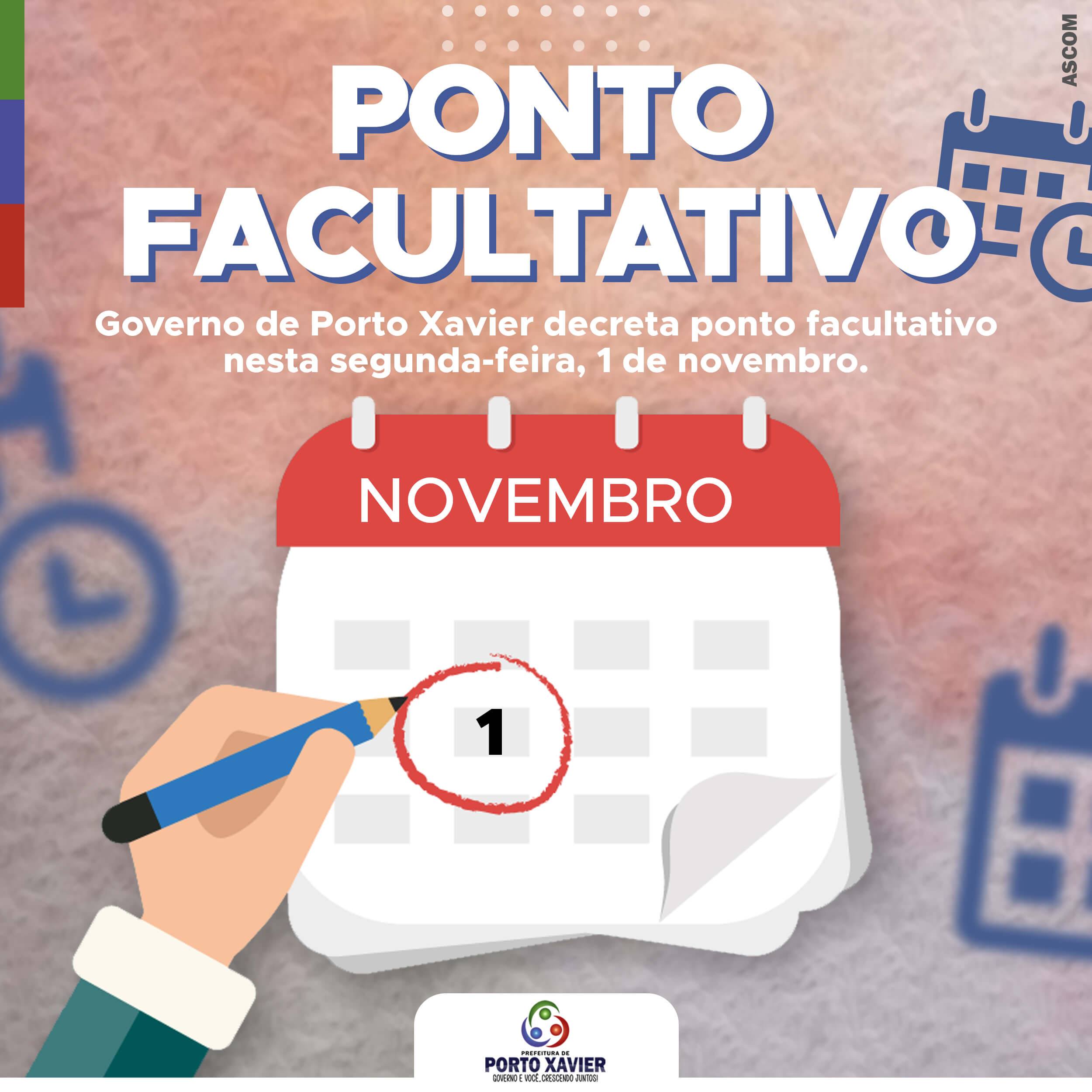 PORTO XAVIER TERÁ PONTO FACULTATIVO NA SEGUNDA-FEIRA (1º)