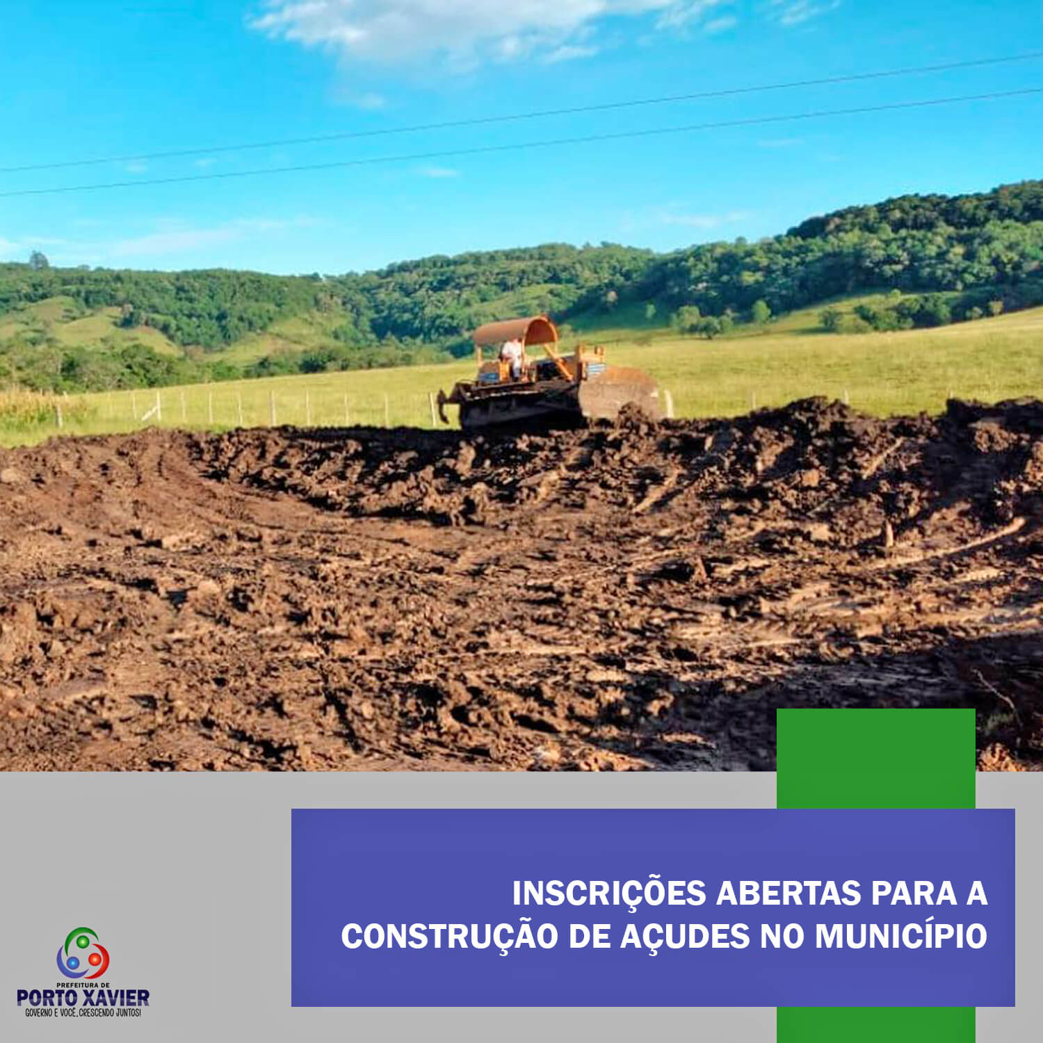 INSCRIÇÕES ABERTAS PARA A CONSTRUÇÃO DE AÇUDES NO MUNICÍPIO
