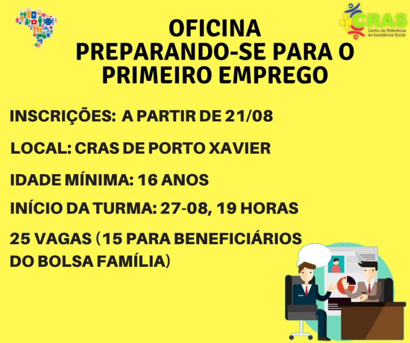 ABERTAS INSCRIÇÕES PARA A OFICINA: “PREPARANDO-SE PARA O PRIMEIRO EMPREGO”