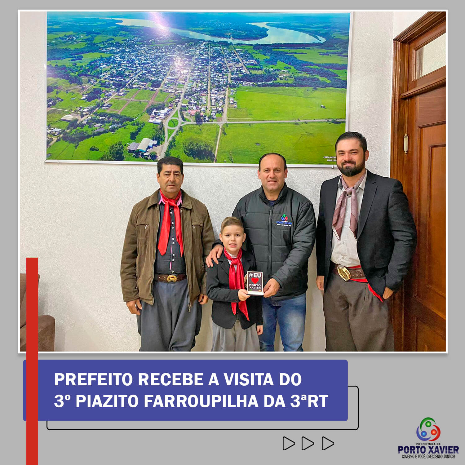 PREFEITO RECEBE A VISITA DO 3º PIAZITO FARROUPILHA DA 3ªRT