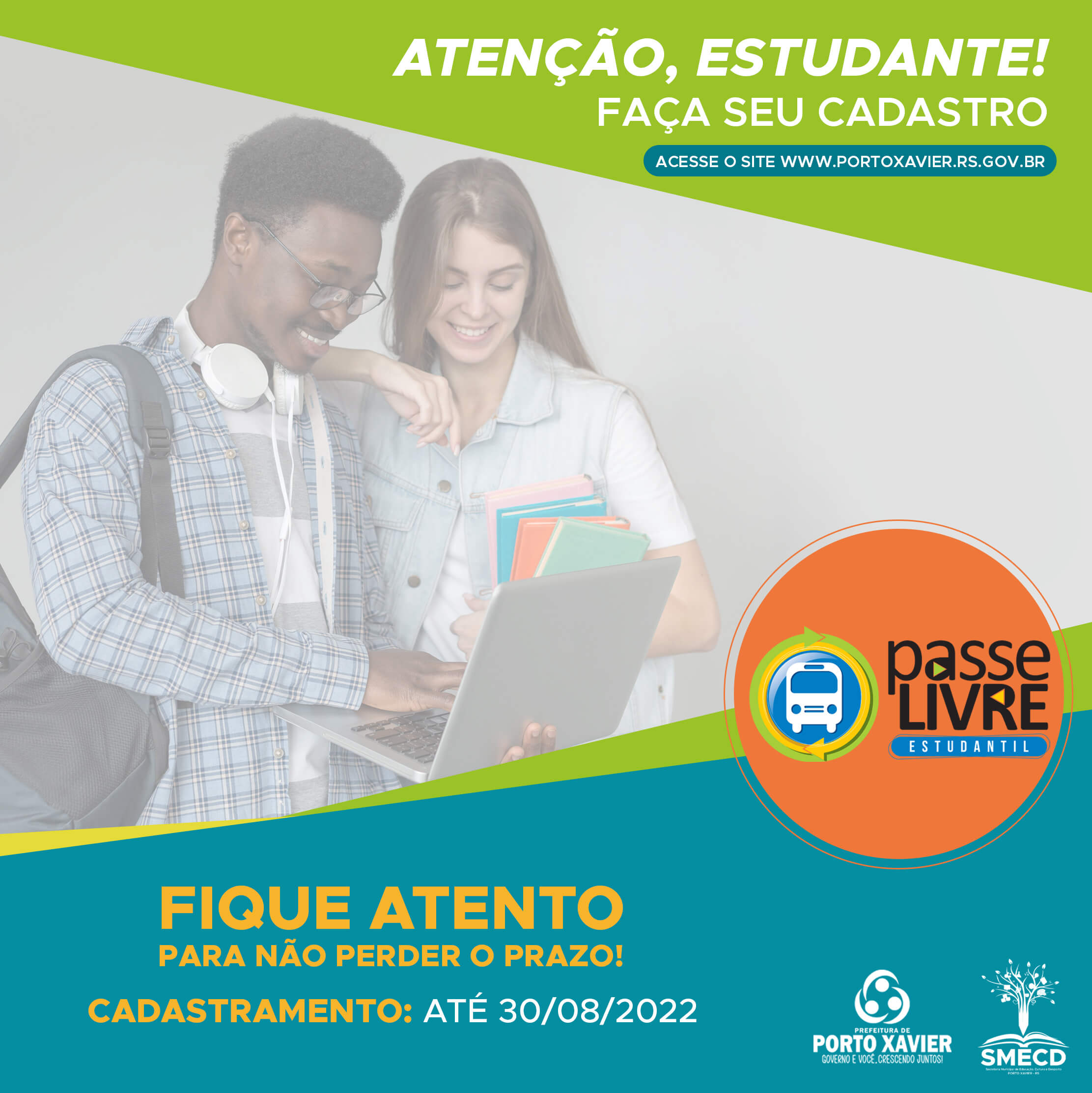ABERTAS AS INSCRIÇÕES PARA O PASSE LIVRE ESTUDANTIL