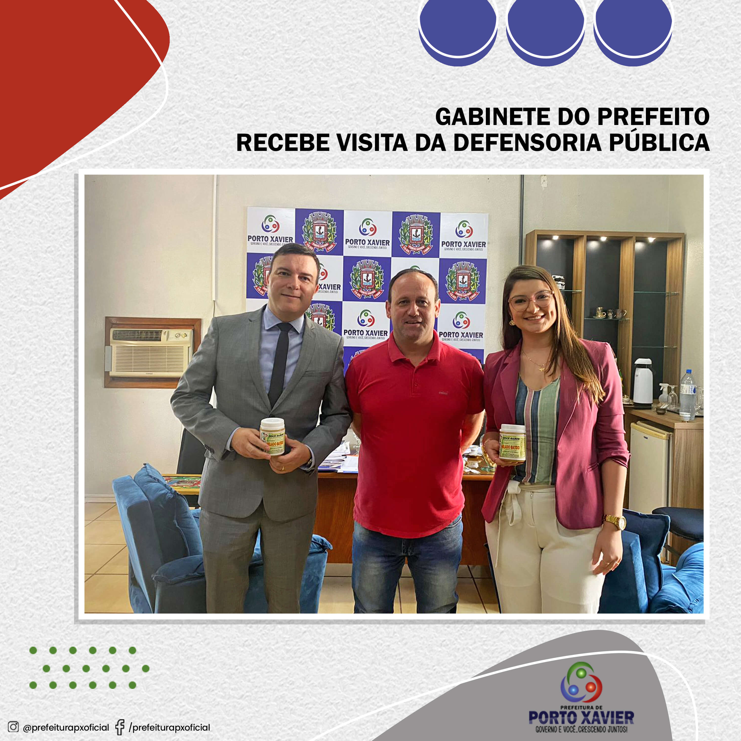 GABINETE DO PREFEITO RECEBE VISITA DA DEFENSORIA PÚBLICA