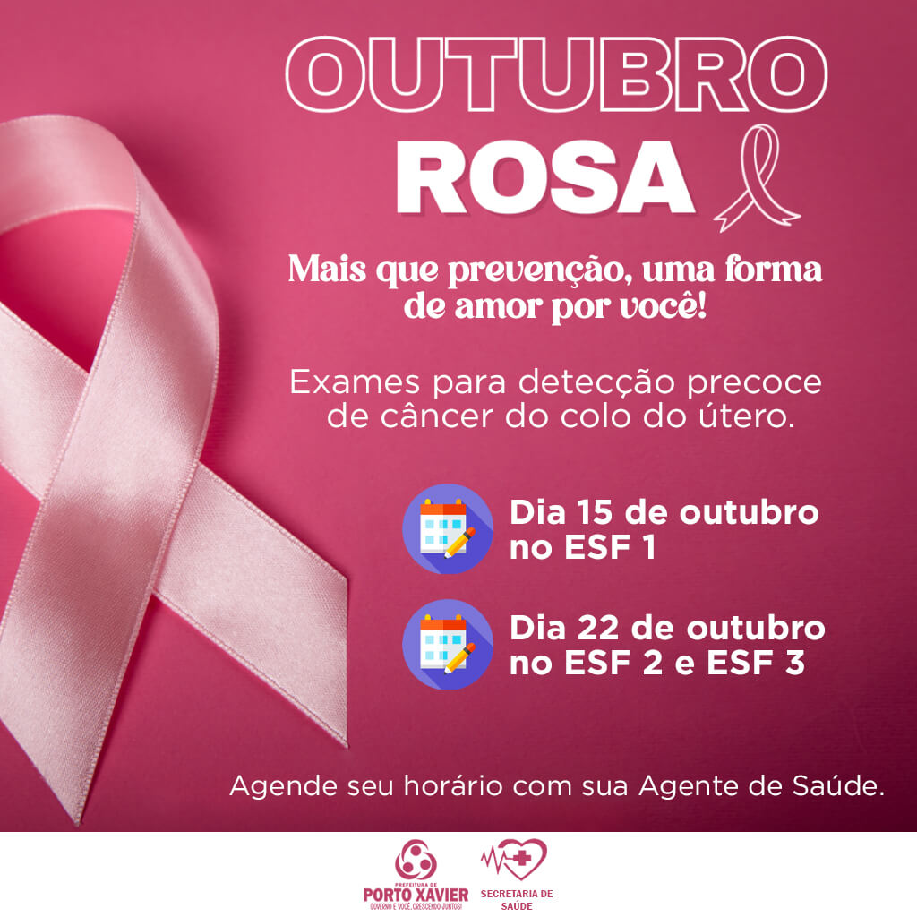 OUTUBRO ROSA: SECRETARIA DE SAÚDE DIVULGA AÇÕES DE EXAMES PREVENTIVOS