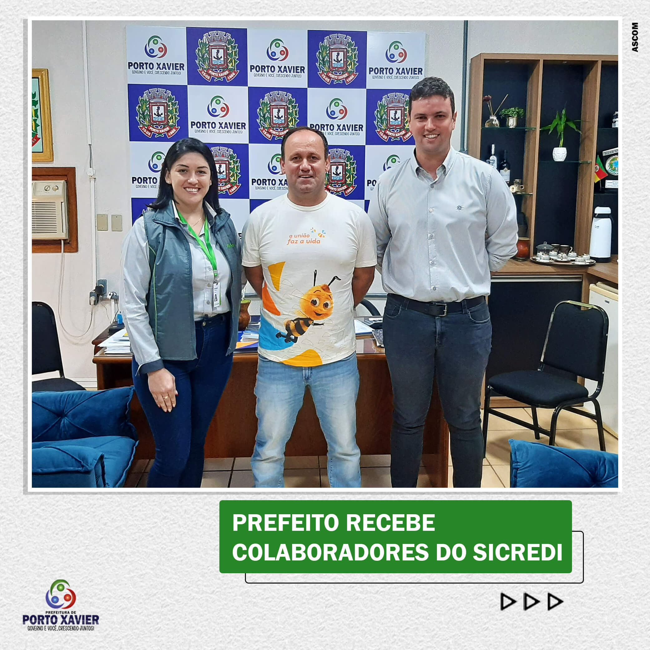 PREFEITO RECEBE COLABORADORES DO SICREDI
