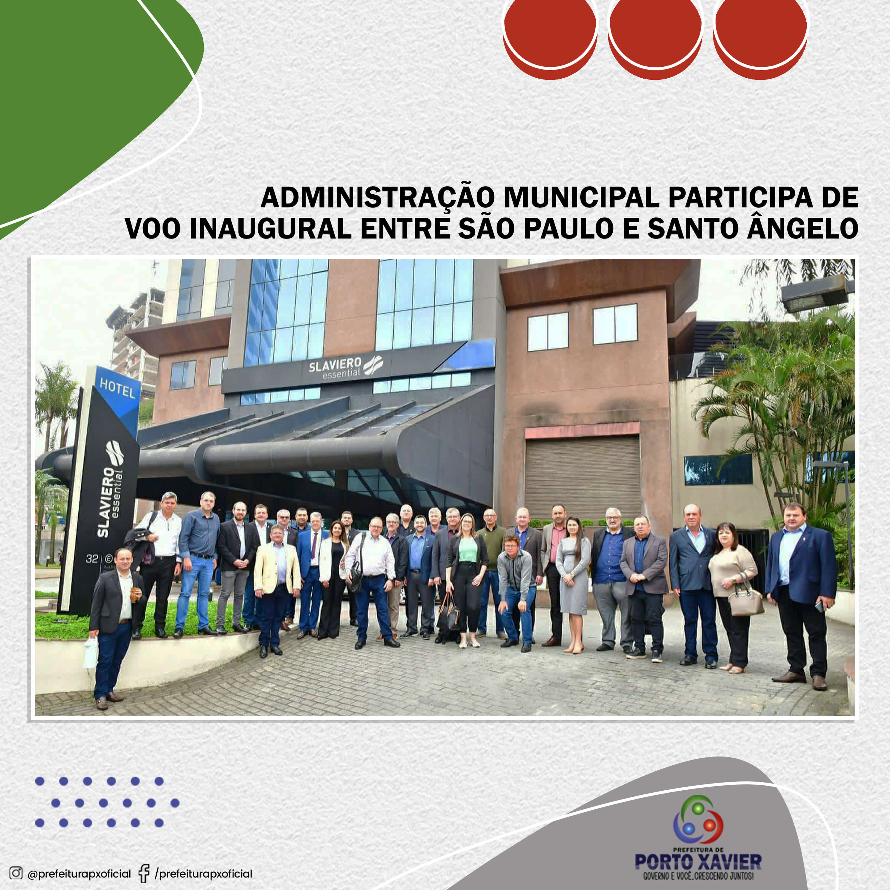 ADMINISTRAÇÃO MUNICIPAL PARTICIPA DE VOO INAUGURAL ENTRE SÃO PAULO E SANTO ÂNGELO