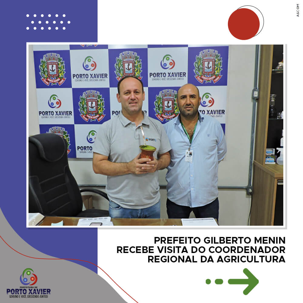 PREFEITO GILBERTO MENIN RECEBE VISITA DO COORDENADOR REGIONAL DA AGRICULTURA