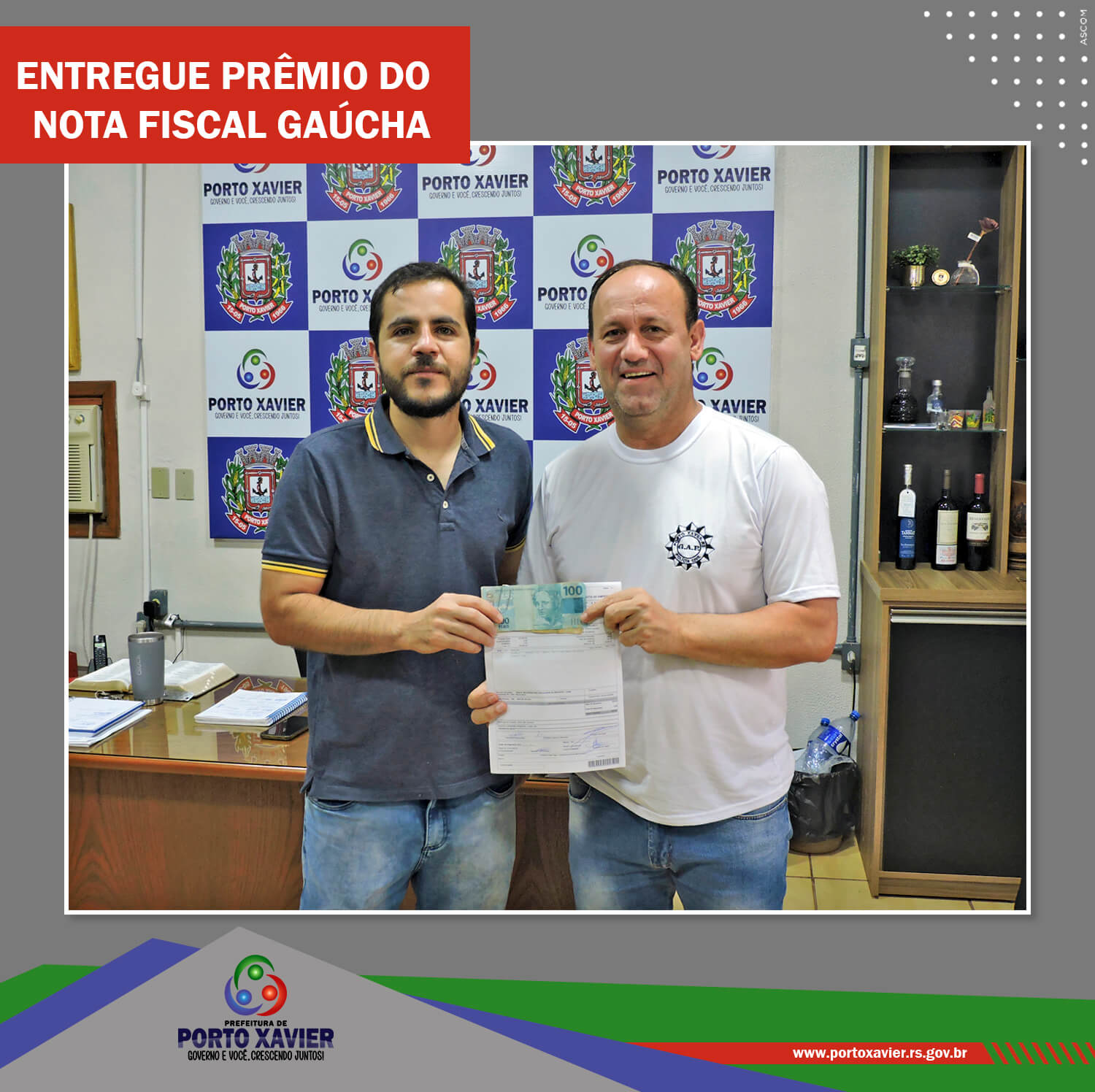 ENTREGUE O PRÊMIO DO PROGRAMA NOTA FISCAL GAÚCHA