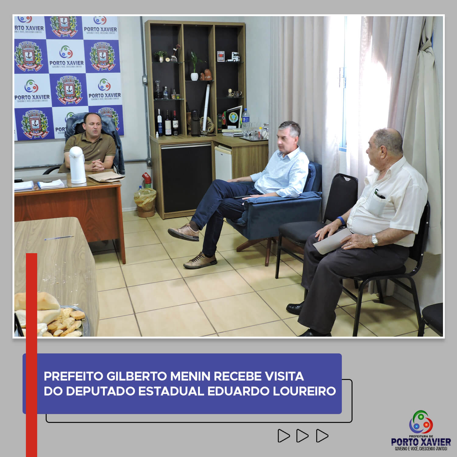 PREFEITO GILBERTO MENIN RECEBE VISITA DO DEPUTADO ESTADUAL EDUARDO LOUREIRO