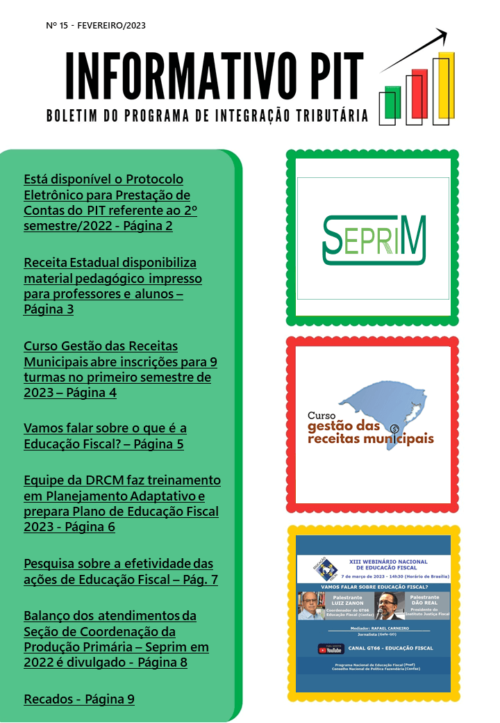 INFORMATIVO PIT Nº 15/FEVEREIRO 2023