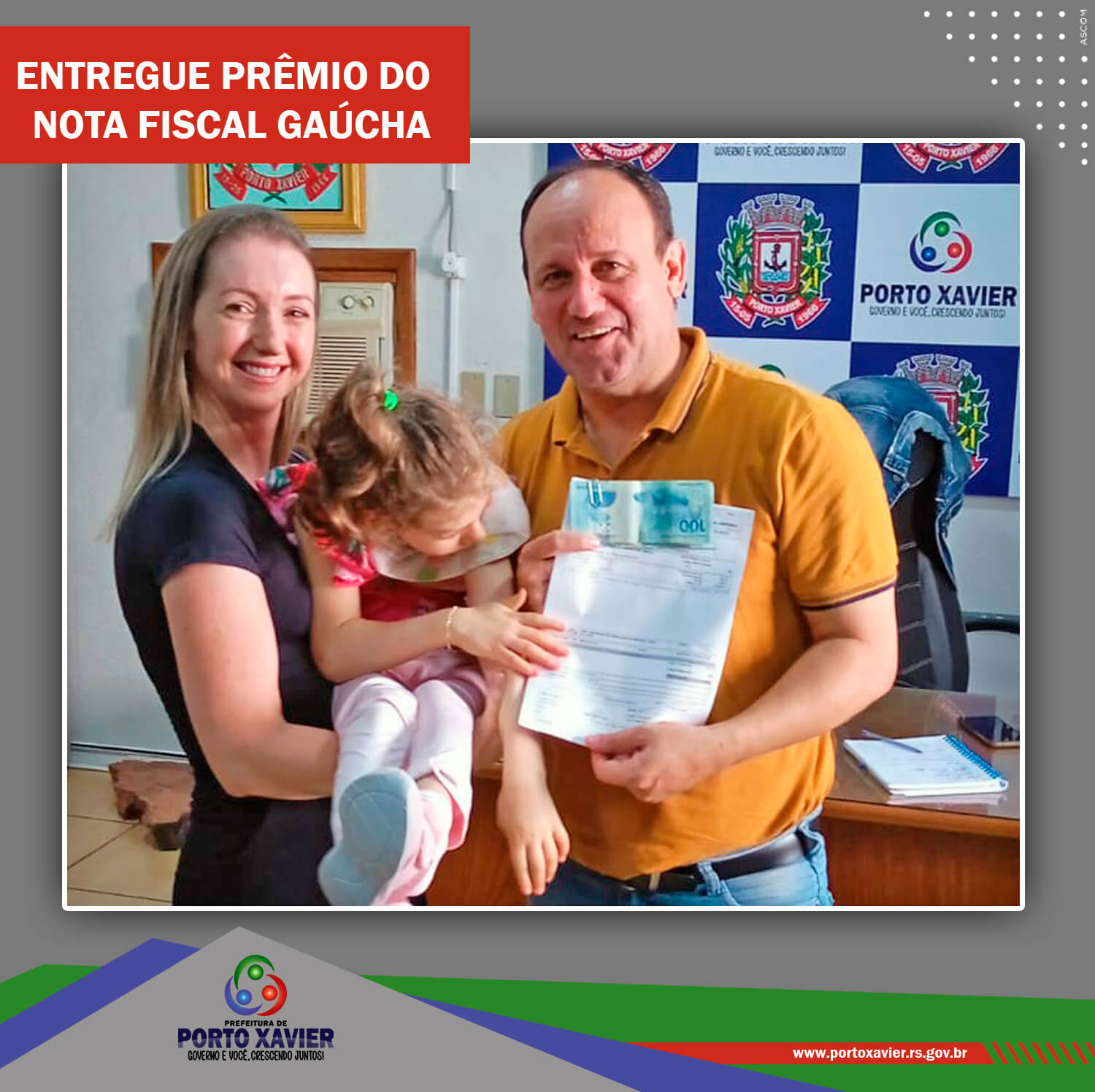 ENTREGUE O PRÊMIO DO PROGRAMA NOTA FISCAL GAÚCHA