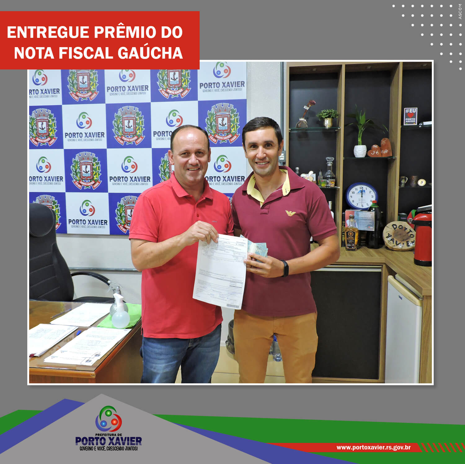 ENTREGUE O PRÊMIO DO PROGRAMA NOTA FISCAL GAÚCHA