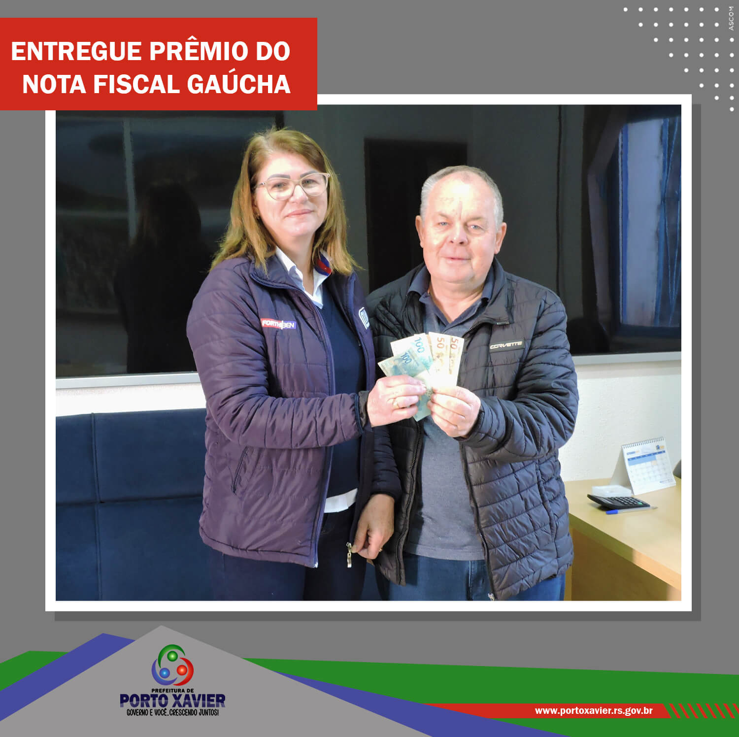 ENTREGUE O PRÊMIO DO PROGRAMA NOTA FISCAL GAÚCHA