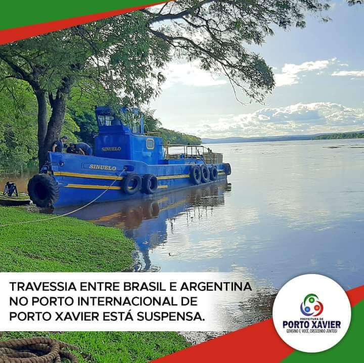 SERVIÇO DE TRAVESSIA DE BALSAS NO PORTO INTERNACIONAL DE PORTO XAVIER ESTÁ SUSPENSA