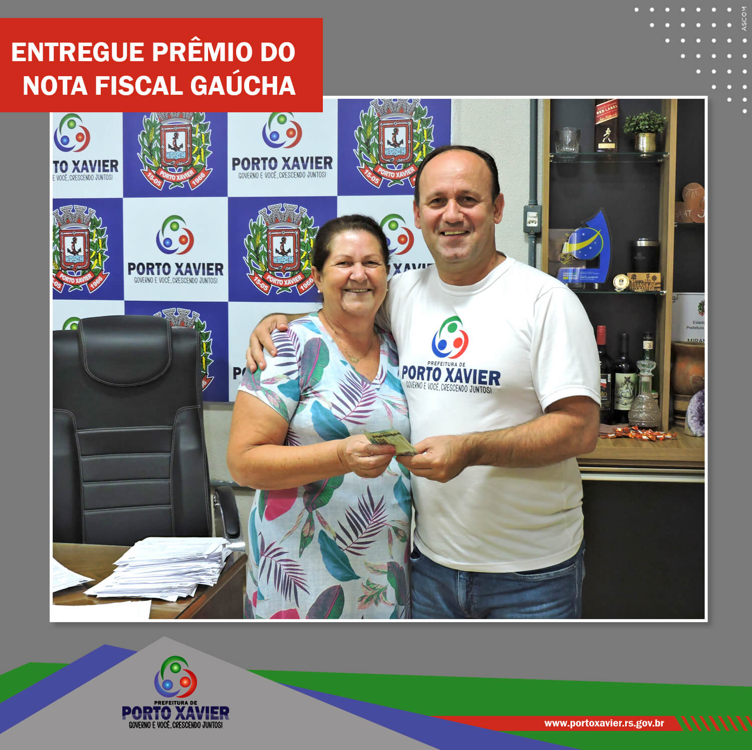 ENTREGUE O PRÊMIO DO PROGRAMA NOTA FISCAL GAÚCHA