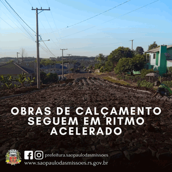 <p>OBRAS DE CAL&Ccedil;AMENTO SEGUEM EM RITMO ACELERADO</p>