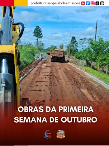 <p>OBRAS DA PRIMEIRA SEMANA DE OUTUBRO</p>